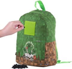 CurePink Dětský batoh Minecraft: Creeper Boom (objem 14 litrů|27 x 34 x 15 cm)