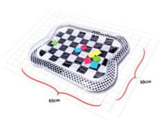 KIK Nafukovací vodní podložka kontrastní černobílá šachovnice 65 cm x 50 cm