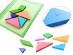 KIK Magnetická kniha puzzle 3D tangramové bloky