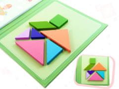 KIK Magnetická kniha puzzle 3D tangramové bloky