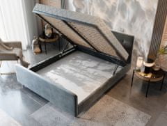 Veneti Manželská postel s úložným prostorem NESSIE - 180x200, béžová