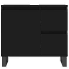 shumee 3dílný set koupelnového nábytku černý kompozitní dřevo