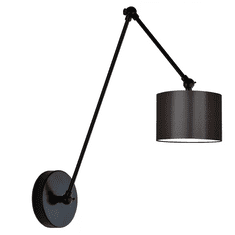 LYSNE.PL Nástěnná lampa s dlouhým čtením s nastavitelným ramenem, TESNUS, rámeček černý, hnědá