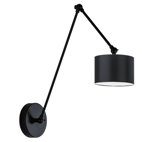 LYSNE.PL Nástěnná lampa s dlouhým čtením s nastavitelným ramenem, TESNUS, rámeček černý