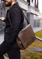 Solier Pánská městská taška přes rameno Solier S11 vintage brown