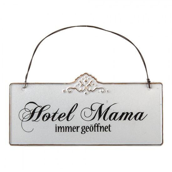 Clayre & Eef Plechová nástěnná cedule Mama Hotel