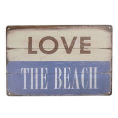 Clayre & Eef Kovová cedule s nápisem Love the Beach