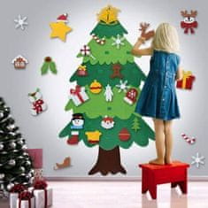 JOJOY® Vánoční stromeček a Ozdoby na stromeček (26ks), Plstěný Vánoční stromek pro děti (114 cm) | FELTPINETREE