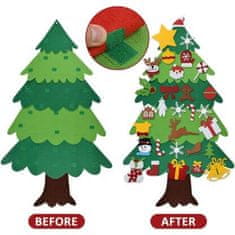 JOJOY® Vánoční stromeček a Ozdoby na stromeček (26ks), Plstěný Vánoční stromek pro děti (114 cm) | FELTPINETREE