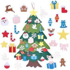 Mormark Vánoční stromeček a Ozdoby na stromeček (26ks), Plstěný Vánoční stromek pro děti (114 cm) | F2ELTPINETREE 1+1 ZDARMA