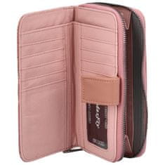 MaxFly Trendová prošívaná dámská peněženka Mlaji, růžová
