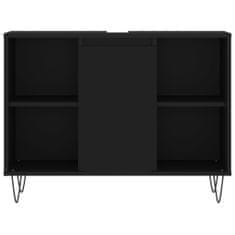 Greatstore 3dílný set koupelnového nábytku černý kompozitní dřevo