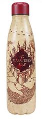 CurePink Nerezová láhev na pití Harry Potter: Marauders Map (objem 500 ml)