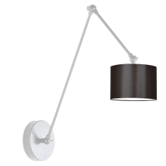 LYSNE.PL Designová nastavitelná nástěnná lampa na čtení, nástěnná lampa, látka, stínidlo, TESNUS, stříbrný rám, hnědá