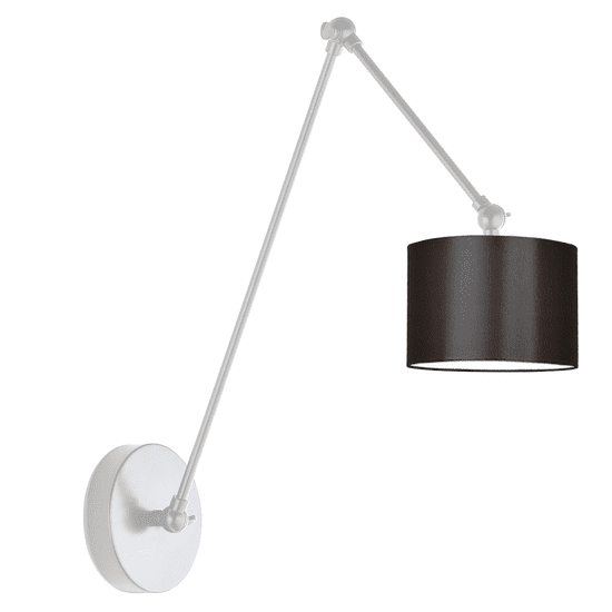 LYSNE.PL Designová nastavitelná nástěnná lampa na čtení, nástěnná lampa, látka, stínidlo, TESNUS, stříbrný rám