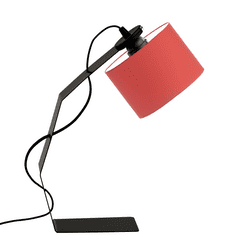 LYSNE.PL Stolní lampa s kovovou základnou, stolní lampa, HAGA, černá, červená