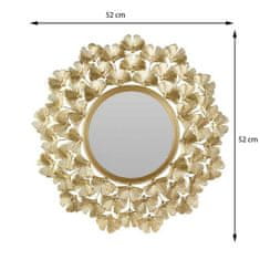Dekorstyle Nástěnné zrcadlo GINKGO BILOBA 52 cm zlaté