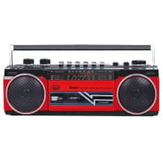Trevi Radiomagnetofon , RR 501BT/RD, MW/FM/SW1-2, autostop, USB, čtečka SD, Bluetooth, vestavěný mikrofon, 230 V/4xD, barva červená