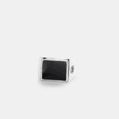 Rebel & Rose Nadčasový stříbrný prsten Square Onyx Lowneck RR-RG030-S (Obvod 57 mm)
