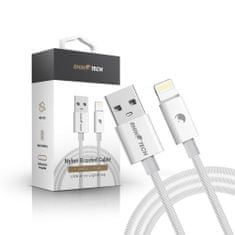 RhinoTech kabel s nylonovým opletem USB-A na Lightning 2,4A 1M RTACC383, bílá