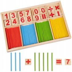 Kruzzel 22447 Montessori Dřevěná vzdělávací hra s čísly