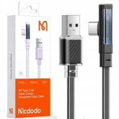 Mcdodo Kabel USB-C, úhlový, výkonný, superrychlý, Mcdodo, 100W, 1,8M, černý CA-3423