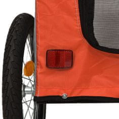 Petromila Vozík za kolo pro psa oranžový a šedý oxfordská tkanina/železo
