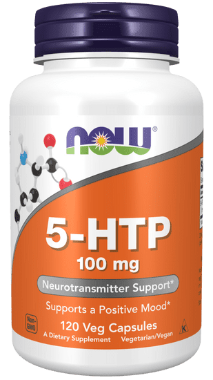 NOW Foods 5-HTP, 100 mg, 120 rostlinných kapslí