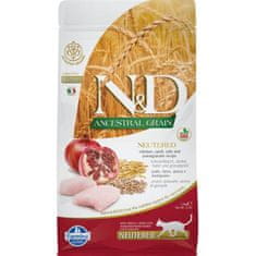 N&D ANCESTRAL GRAIN Cat LG Chicken, Spelt, Oats & Pomegranate Neutered Adult 300 g