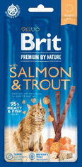 Brit Premium by Nature Cat Sticks with Salmon & Trout - 3 ks