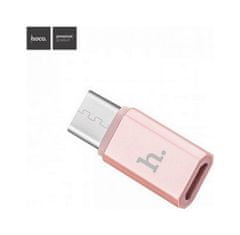 Hoco Adaptér USB-C - microUSB růžový 92798