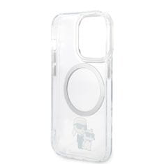 Karl Lagerfeld  MagSafe Kompatibilní Kryt IML Karl and Choupette NFT pro iPhone 14 Pro Max Transparent