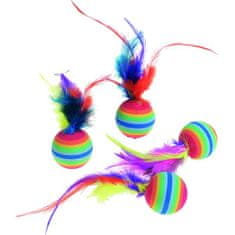 Flamingo Hračka cat balónky Rainbow 4 ks
