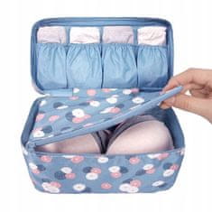 INNA Organizér na spodní prádlo do cestovní tašky pro kufr modrá barva s květinami