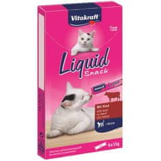 Vitakraft snack cat Liguid hovězí + inulin 6 x 15 g
