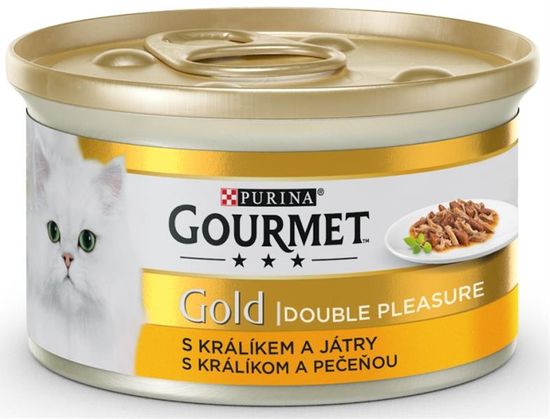 Purina Gourmet Gold cat konz.-s králíkem a játry 85 g