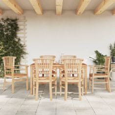Greatstore 7dílný zahradní jídelní set masivní teakové dřevo