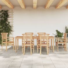 Greatstore 7dílný zahradní jídelní set masivní teakové dřevo