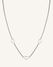 Rosefield náhrdelník stříbrné barvy Triple Heart JNTHS-J613
