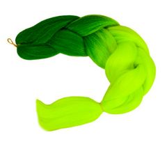 Iso Trade Syntetické vlasy ombre zelené / neonové copánky W10344