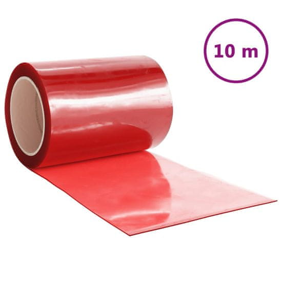 Vidaxl Závěs do dveří červený 300 mm x 2,6 mm 10 m PVC