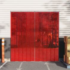 shumee vidaXL pásová záclona červená 200 mm x 1,6 mm 10 m PVC