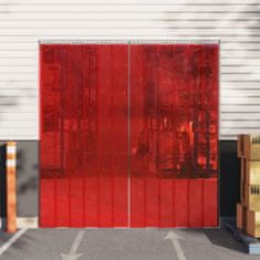 shumee vidaXL pásová záclona červená 300 mm x 2,6 mm 10 m PVC