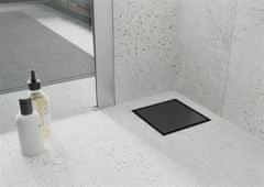 Mexen Plochá podlahová vpusť čtverec 15x15 cm černá (1710015)