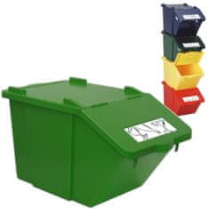 shumee Stohovatelná nádoba na třídění odpadu - zelená 45L