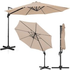 shumee Zahradní deštník na bočním výklopném rameni kulatý pr. 300 cm krém