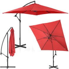 shumee Čtvercový konzolový deštník 250 x 250 cm červený