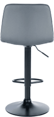 BHM Germany Barová židle Lex, syntetická kůže, černá podnož / šedá 