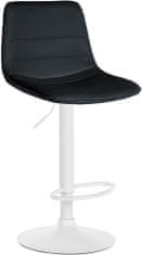BHM Germany Barová židle Lex, syntetická kůže, bílá podnož / černá 