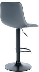BHM Germany Barová židle Lex, syntetická kůže, černá podnož / šedá 